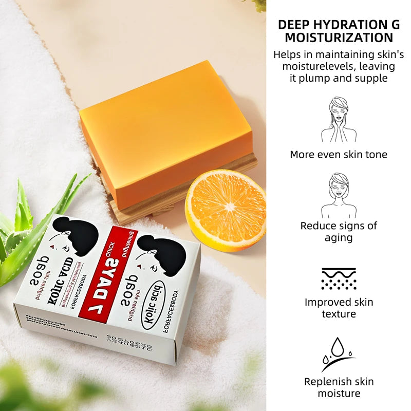 Savon lumineux à l'acide kojique, nettoyage en profondeur du visage, même le teint, éclaircissant, contrôle du sébum, soin hydratant pour la peau, 100g x2, 1/2 pièces Hive JFA & TA Store