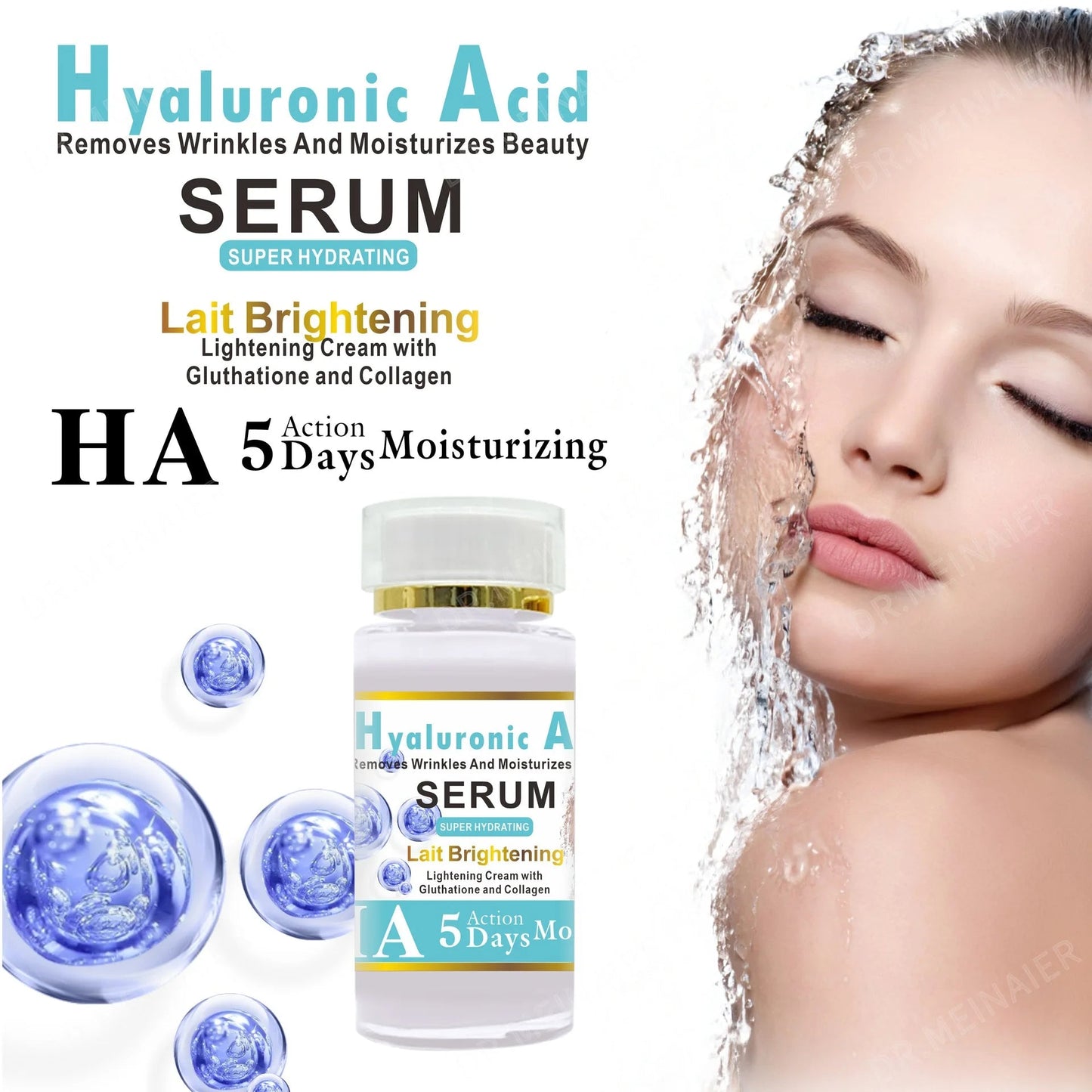 Sérum réparateur pour le visage à l'acide hyaluronique et à l'arbutine, solution de collagène, hydratant, raffermissant, soin de la peau, 120ml Hive JFA & TA Store