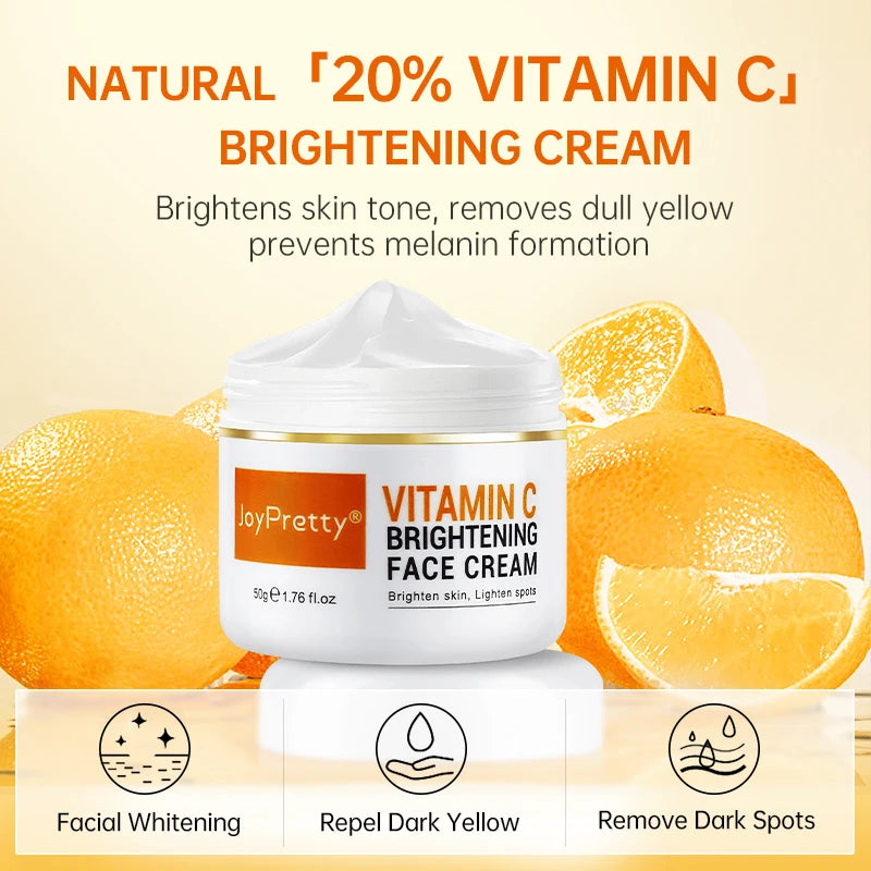 JoyPretty vitamine C crème pour le visage blanchissant les taches foncées dissolvant Niacinamide crème hydratante pour le visage produit de soin de la peau Hive JFA & TA Store