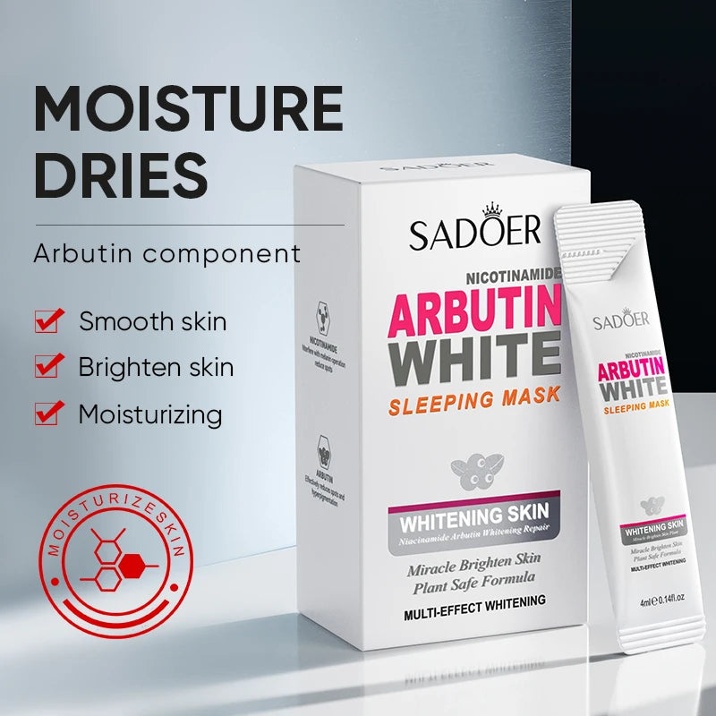SADOER Niacinamide arbutine nuit gelée masque pour le visage hydratant apaisant rétrécissement des Pores masque Facial beauté soins de la peau Hive JFA & TA Store