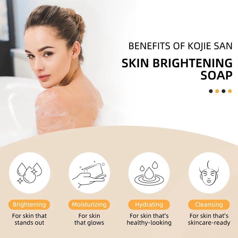 Savon lumineux à l'acide kojique, nettoyage en profondeur du visage, même le teint, éclaircissant, contrôle du sébum, soin hydratant pour la peau, 100g x2, 1/2 pièces Hive JFA & TA Store