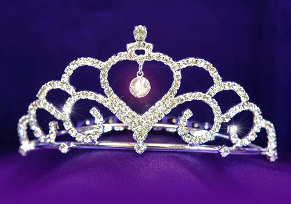 Bridal Wedding Heart Rhinestone Tiara Comb XT1084-0