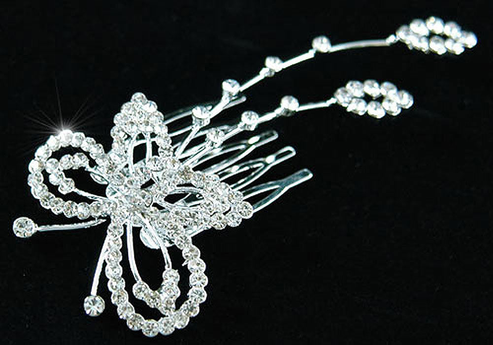 Wedding Butterfly Crystal Rhinestone Hair Comb XT1323-0