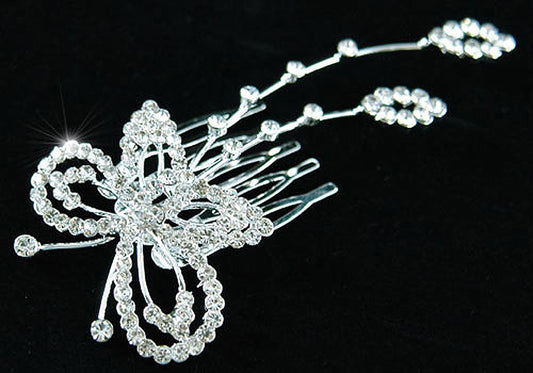 Wedding Butterfly Crystal Rhinestone Hair Comb XT1323-0