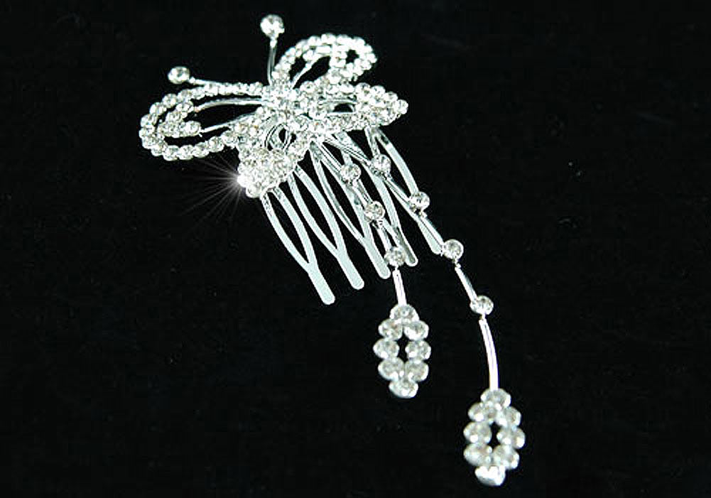 Wedding Butterfly Crystal Rhinestone Hair Comb XT1323-2
