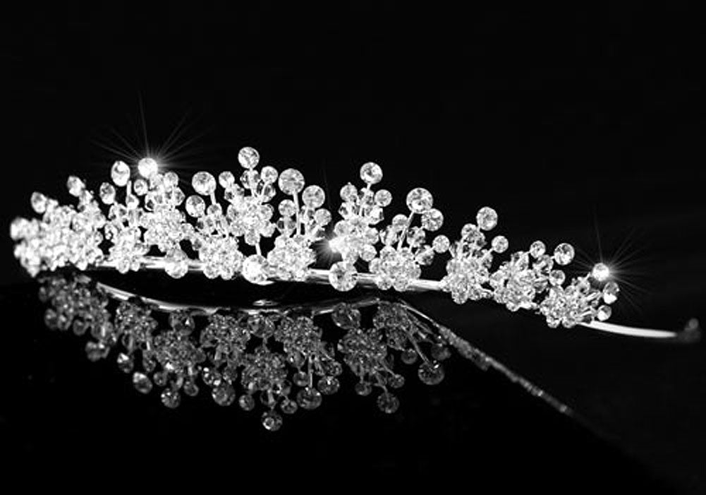 Created Diamond Wedding Silver Plated Tiara XT1333-1