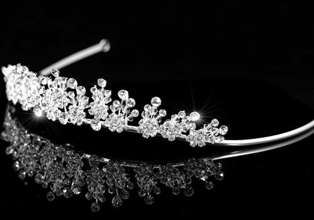 Created Diamond Wedding Silver Plated Tiara XT1333-3