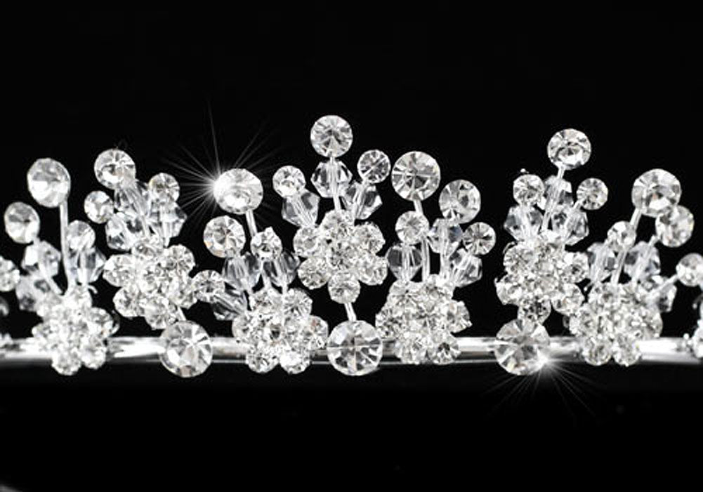 Created Diamond Wedding Silver Plated Tiara XT1333-2