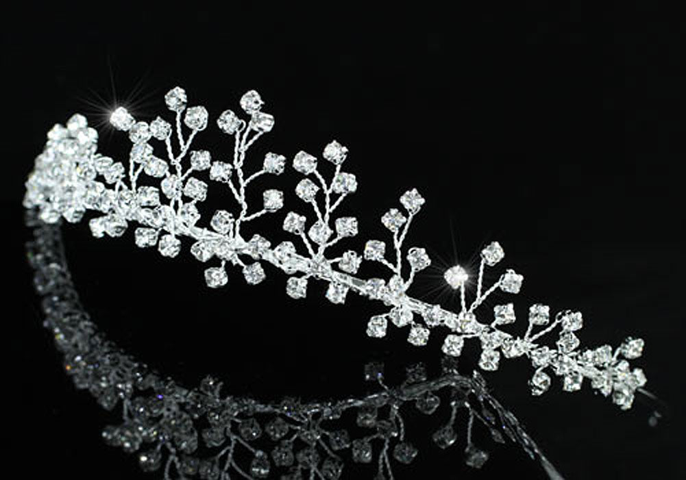 Bridal Wedding Stylish Handmade Crystal Tiara XT1401-1