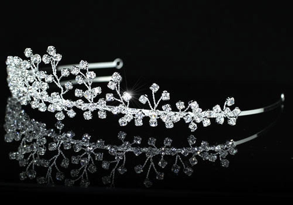 Bridal Wedding Stylish Handmade Crystal Tiara XT1401-2