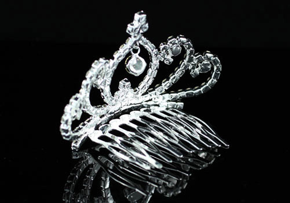 Bridal Wedding Flower Girl Mini Tiara Comb XT1483-2