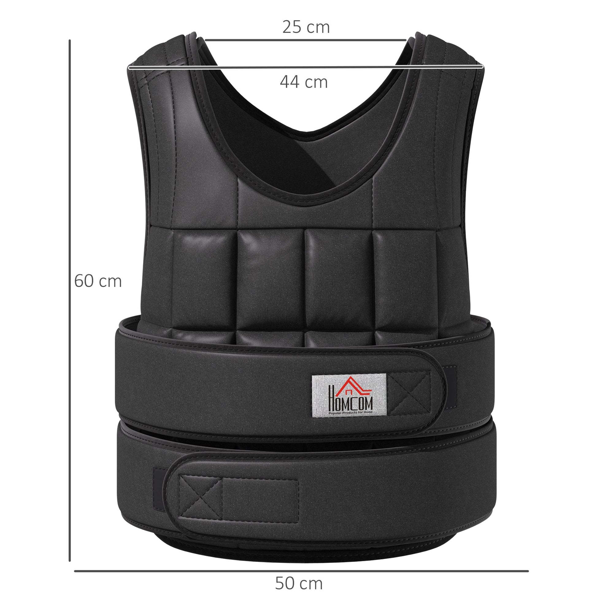 20kg Adjustable Metal Sand Weight Vest Black-2