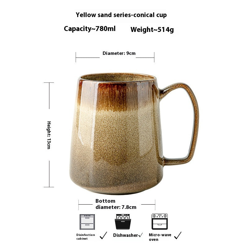 Retro Kiln Baked Mug Large Capacity Ceramic Cup