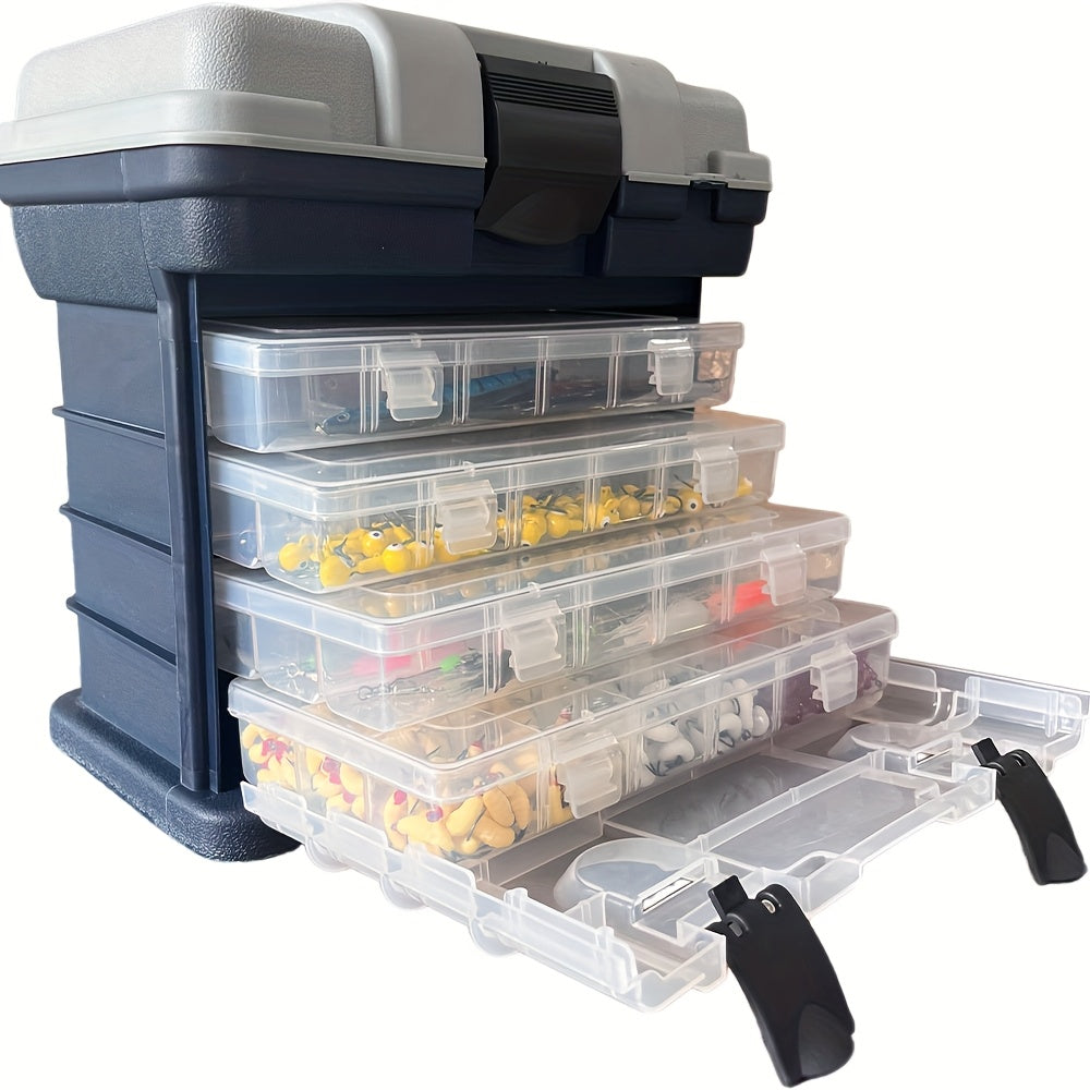 4-Tier Portable Fishing Tackle Storage Box-0