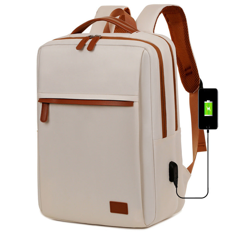 Large Capacity Solid Color Oxford Cloth Backpack