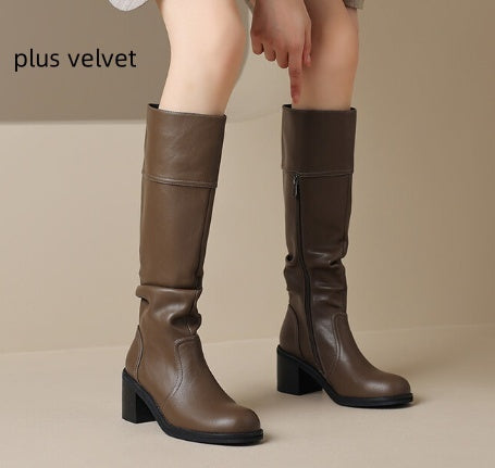 Thick Mid-heel High-top Below The Knee Women's Knight Warm Boots Store Hive UNIjuntos
