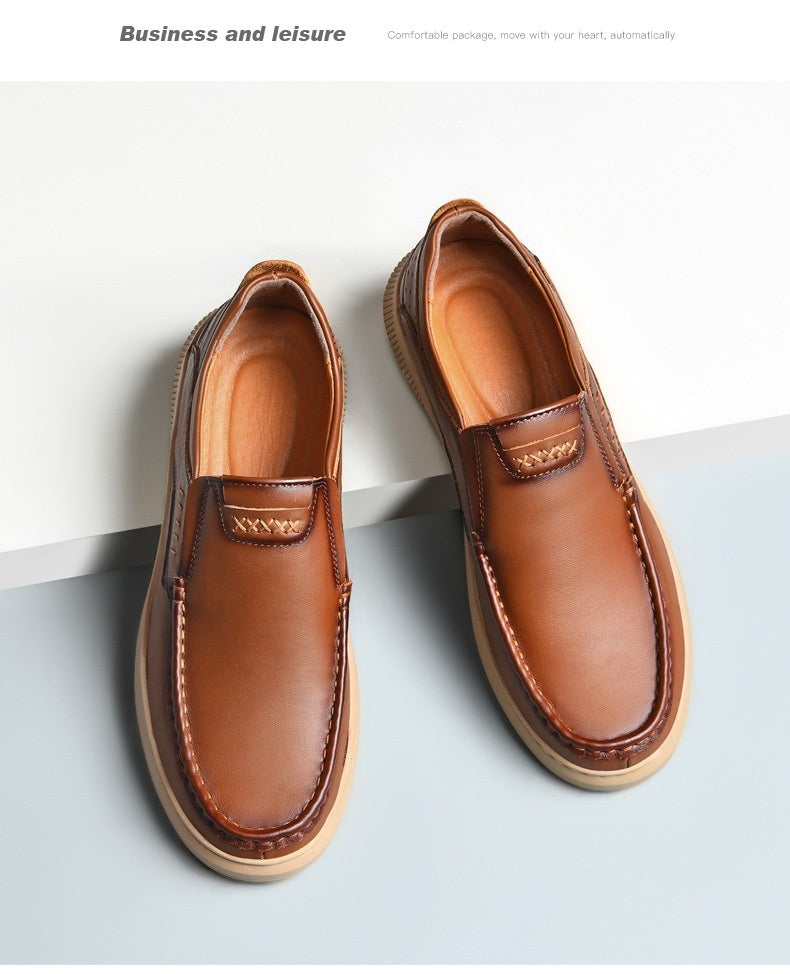 First Layer Cowhide Leisure Gommino Shoes