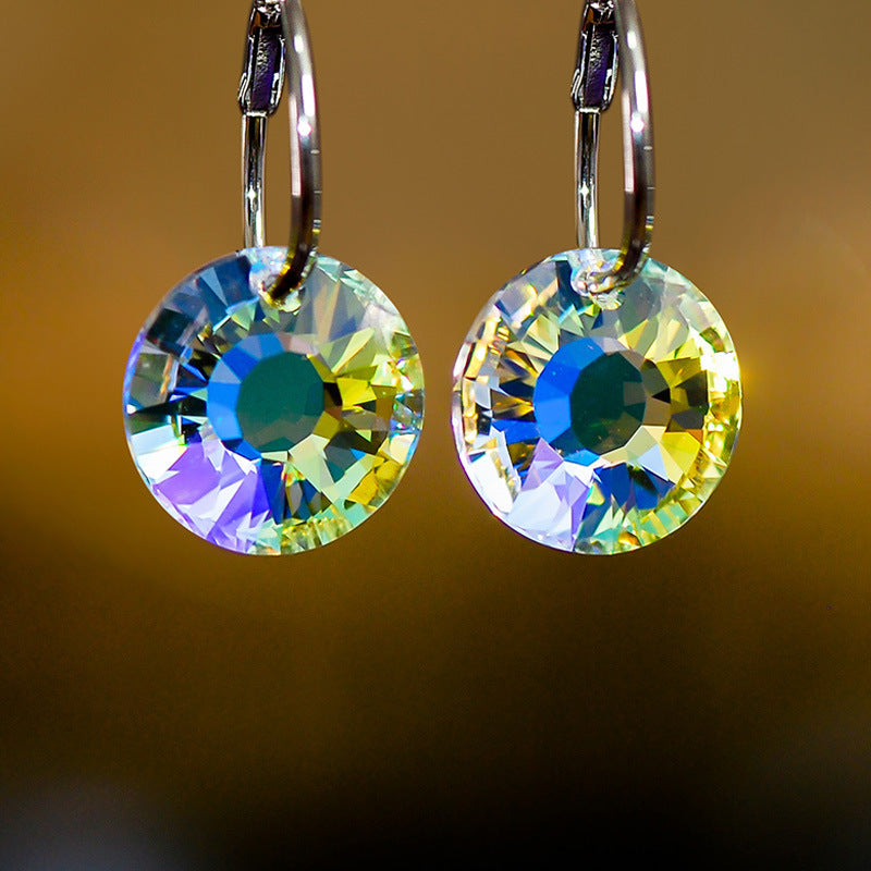 Silver-plated Needle Ornament Women's Crystal Earrings