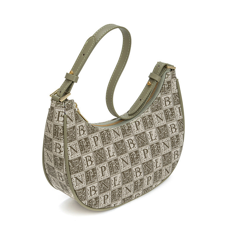 Niche Retro Alphabet Jacquard Shoulder Bag