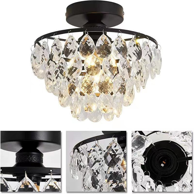 American Light Luxury Crystal Lamp Dining Room Bedroom Entrance