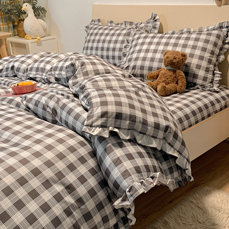 Princesse Style Quatre-pièce Lit Feuille Housse de couette Fille de Coeur Lit Couverture D'été Trois-pièce Costume