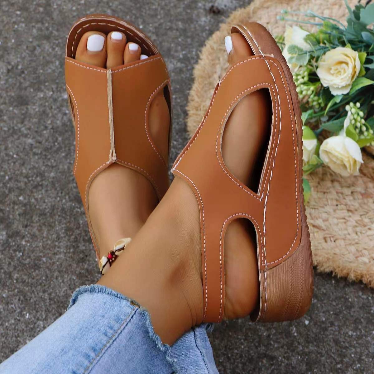 New Summer Wedges Sandals With Elastic Band Design Casual Fish Mouth Shoes For Women Store Hive UNIjuntos