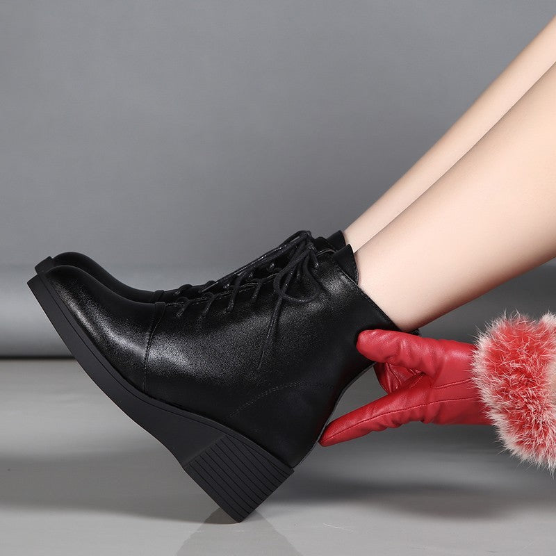 Martin Boots Lace-up Wedge Platform