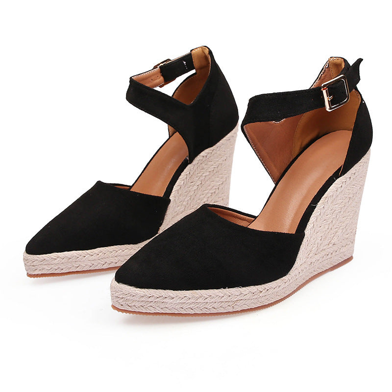 Pointed Toe Wedge Pumps Platform High Heel Hollow Women's Shoes Store Hive UNIjuntos