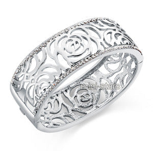Bridal Wedding Pageant Luxury Rose Crystal Bangle XB085-0