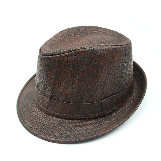 Men's And Women's Simple British Vintage Jazz Pu Leather Hat