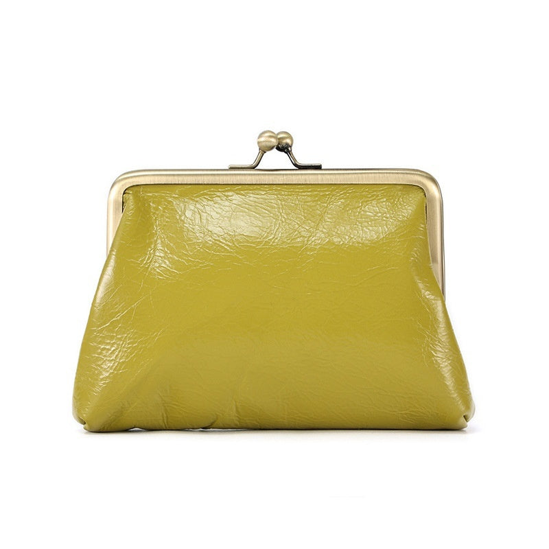 Genuine Leather Wallet Women's Buckle Candy Color Storage Store Hive UNIjuntos