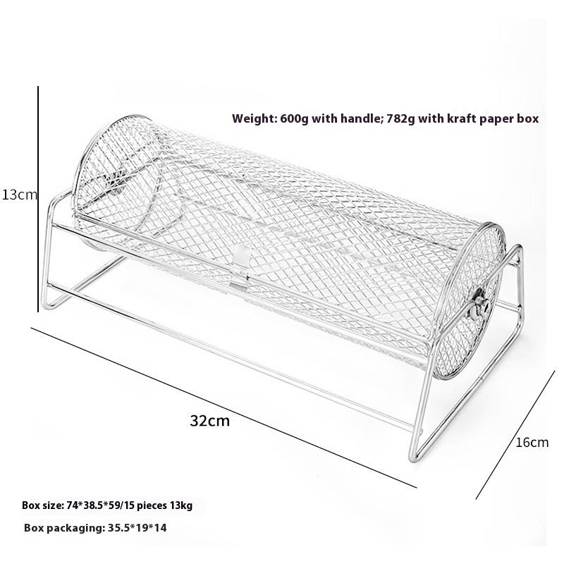 Rotating Roller Barbecue Mesh Basket