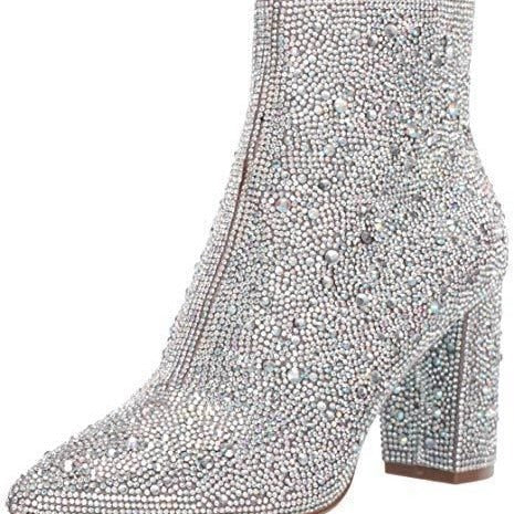 Rhinestone Pointed Toe Fashion Ankle Boots Store Hive UNIjuntos