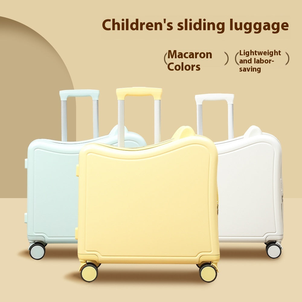 Children's Luggage Riding Trolley Case Mute Universal Wheel Boarding Bag Store Hive UNIjuntos