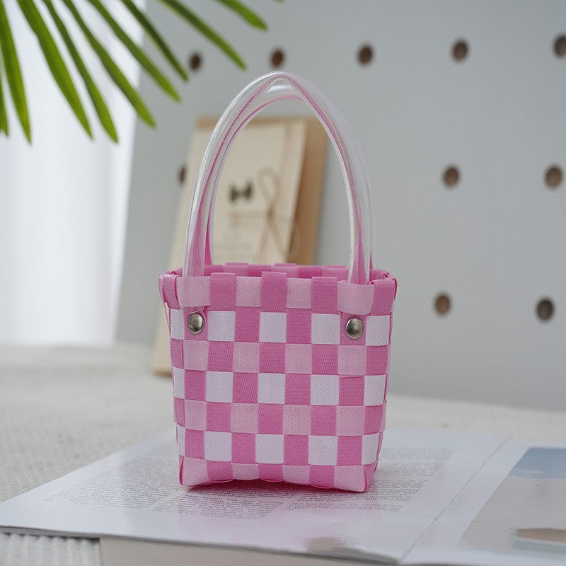 Ins Style Portable Small Square Bag Woven