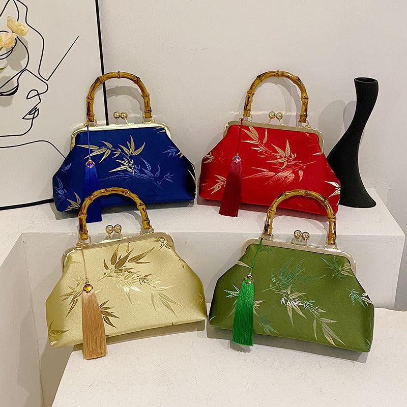 Sac à bandoulière portable brodé style chinois rétro de style ethnique Cheongsam