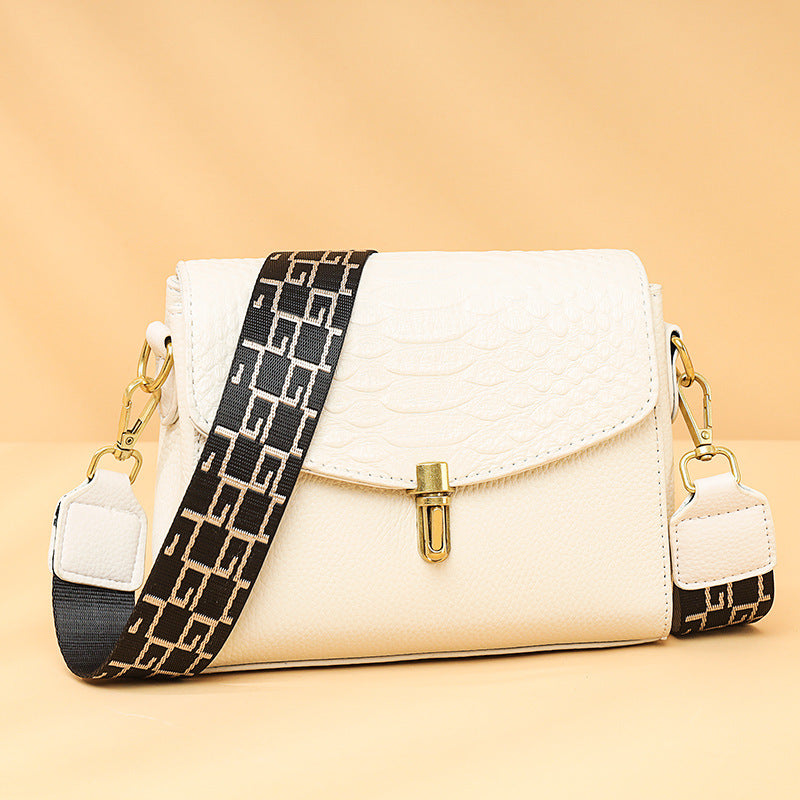 Women's Fashion Simple Top Layer Cowhide Single Shoulder Messenger Bag