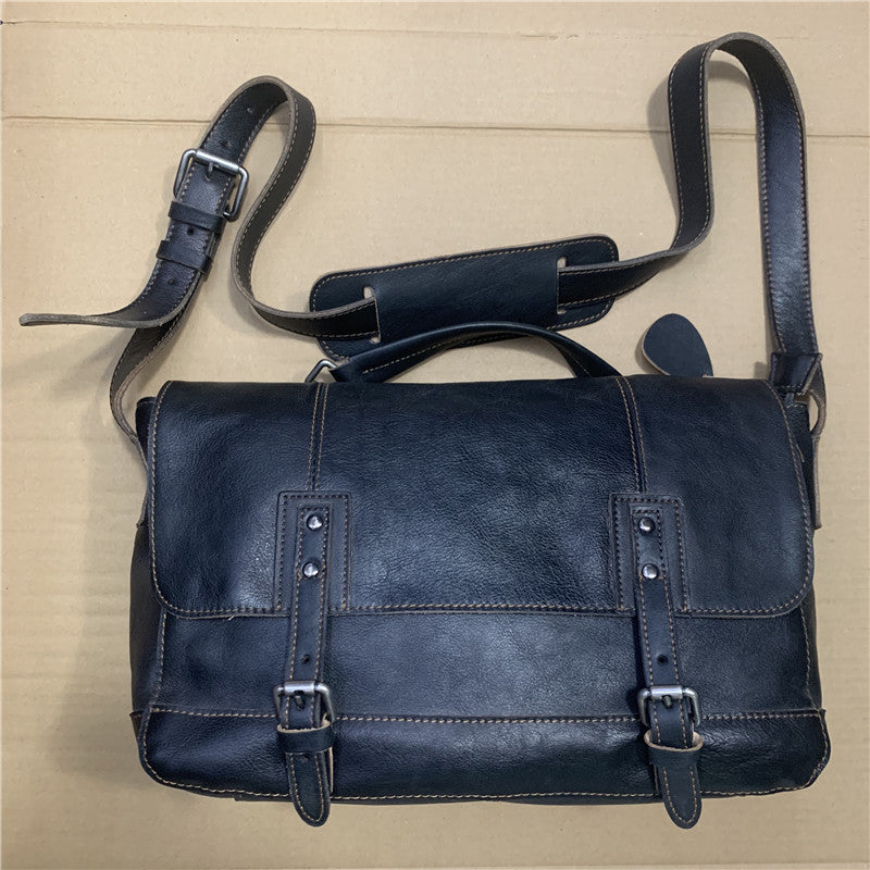 Polished Vintage Leather Top Layer Cowhide Messenger Bag