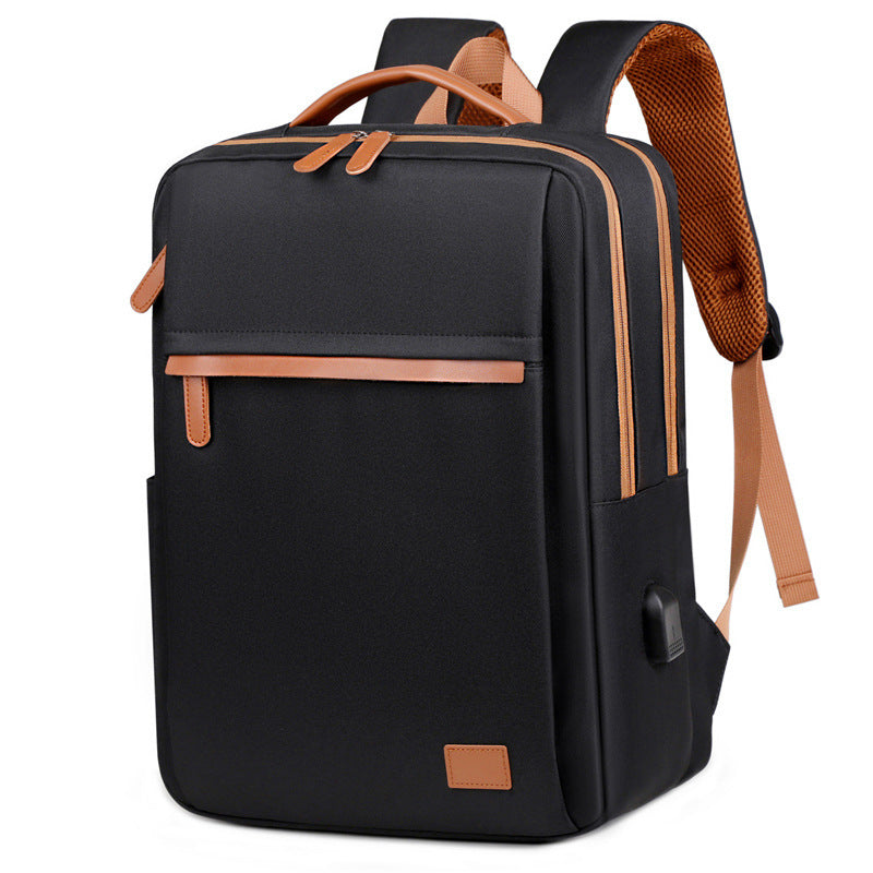 Large Capacity Solid Color Oxford Cloth Backpack