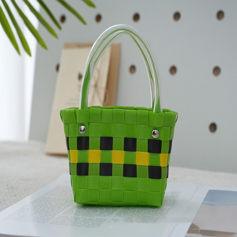 Ins Style Portable Small Square Bag Woven