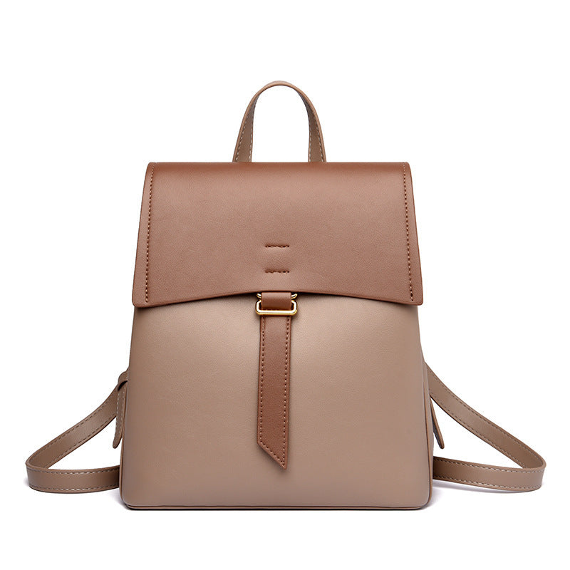 New Women's Cowhide Versatile Fashion Backpack