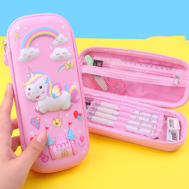 3D Cartoon Primary School Student Storage Pencil Bag