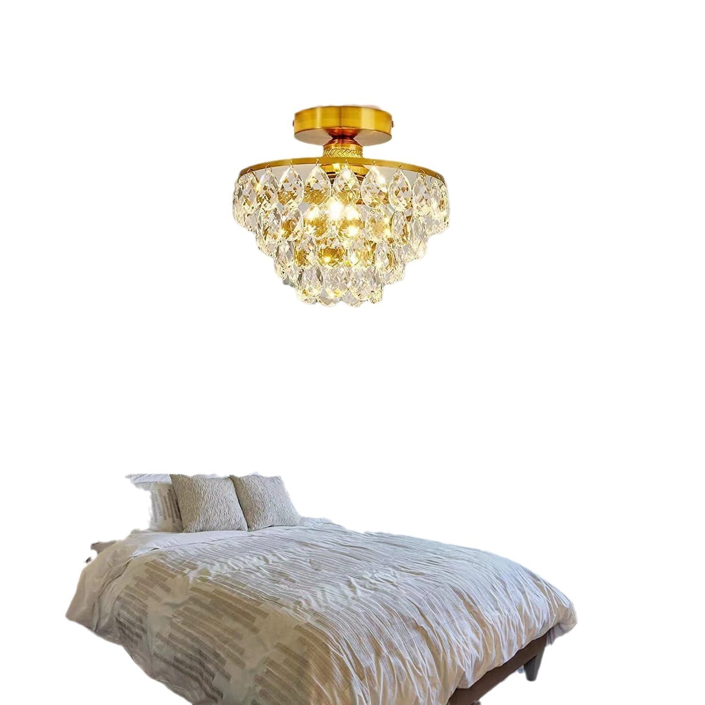 American Light Luxury Crystal Lamp Dining Room Bedroom Entrance