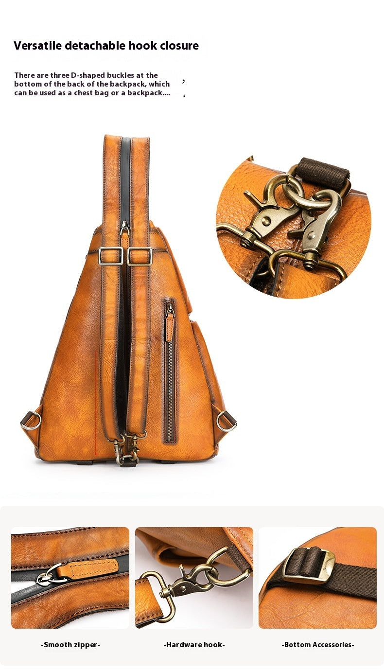 Casual Shoulder Crossbody First Layer Cowhide Sports Chest Bag JFA UNIjuntos Entreprise