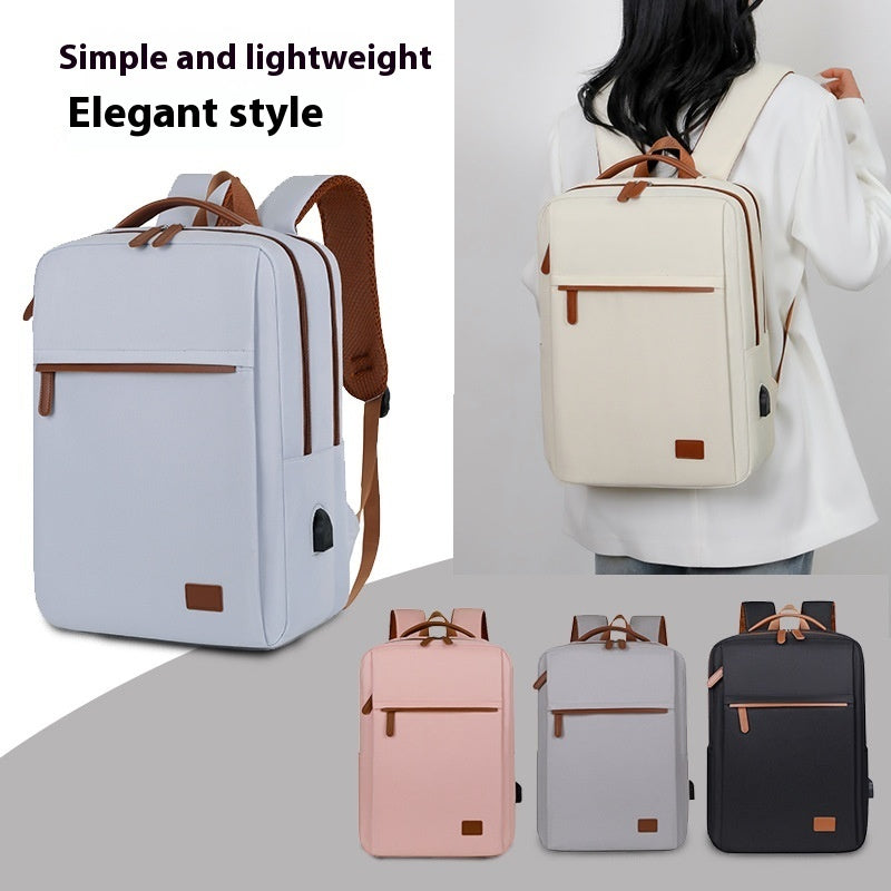 Large Capacity Solid Color Oxford Cloth Backpack