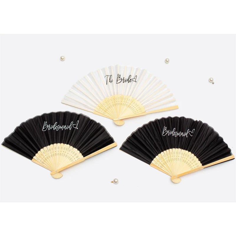 Bride And Bridesmaid Black And White Fan Bachelor Party Wedding