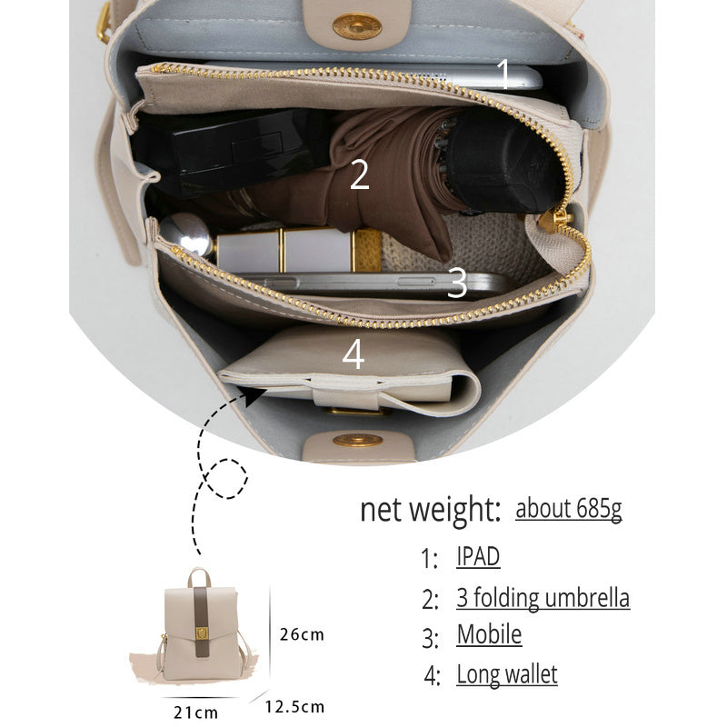 Mini Square College School Bag Large Capacity