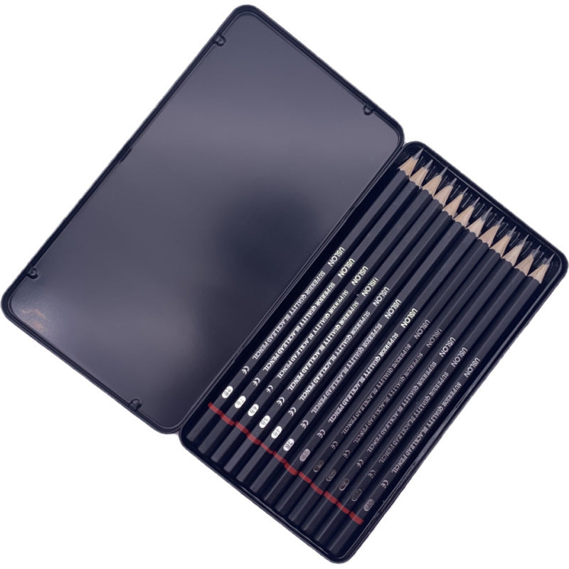 Sketch Pencil Set 12 Pcs Set In Iron Box