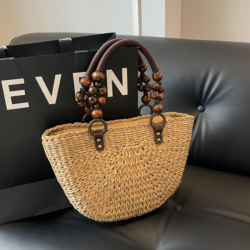 Plaited Women's Bag Beach Holiday Handbag Large Capacity Casual Semicircle JFA UNIjuntos Entreprise