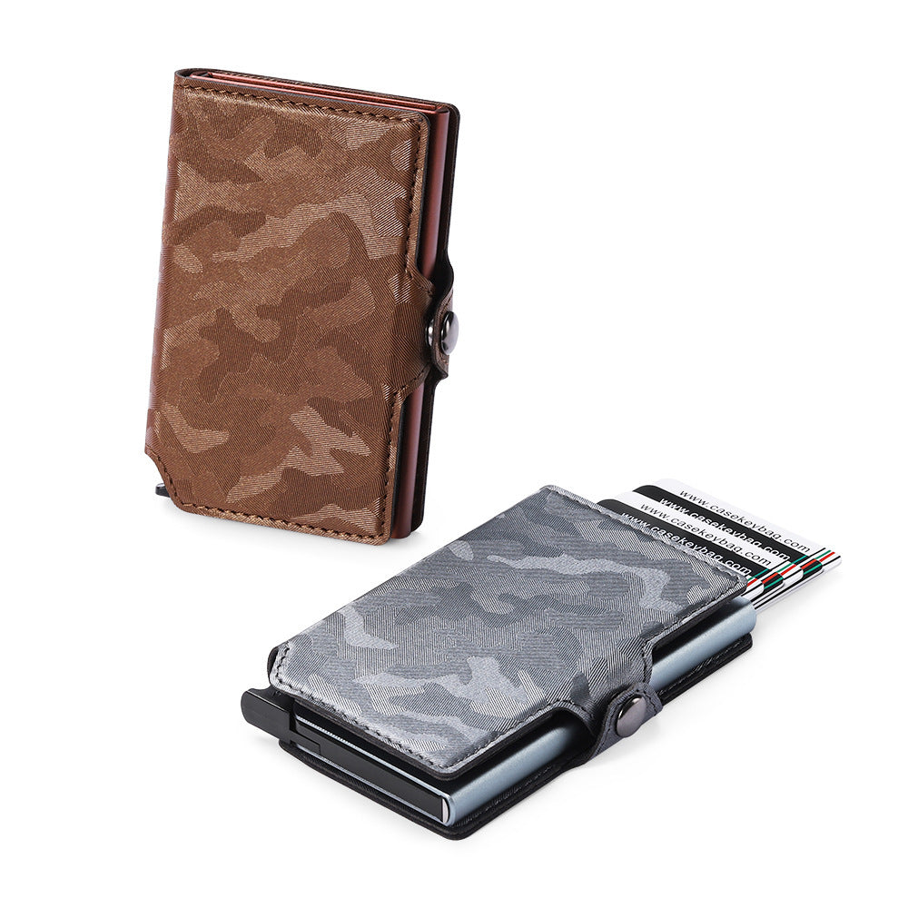 Automatic Pop-up Bank Card PU Camouflage Fashion Men's Wallet JFA UNIjuntos Entreprise